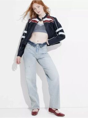 wild fable Denim Jeans Light Wash with Detatchable Waistband - Two Toned Jeans
